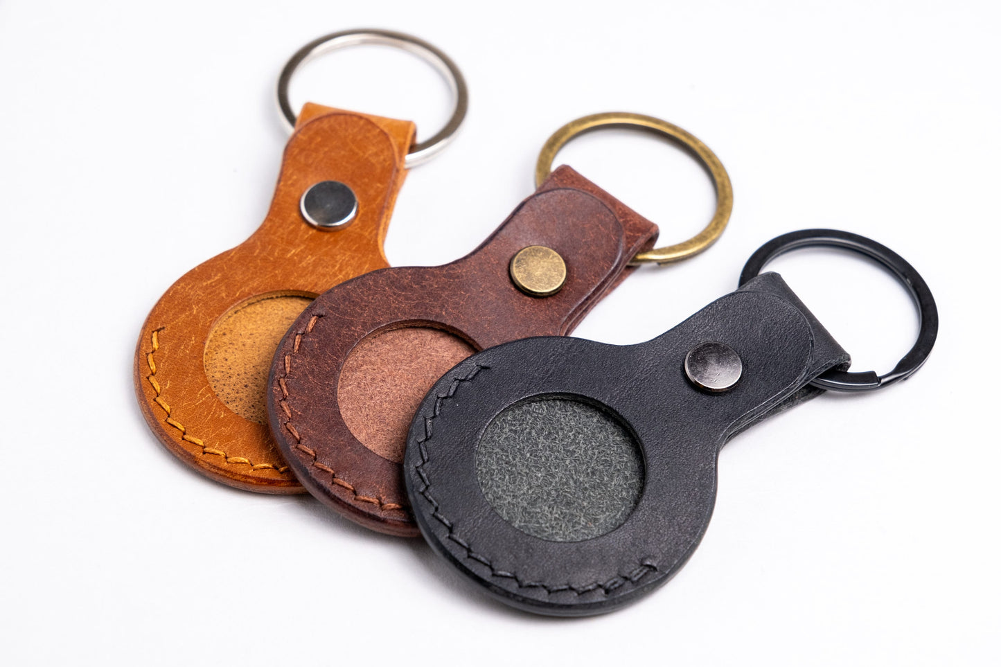 Leather AirTag Keychain Case