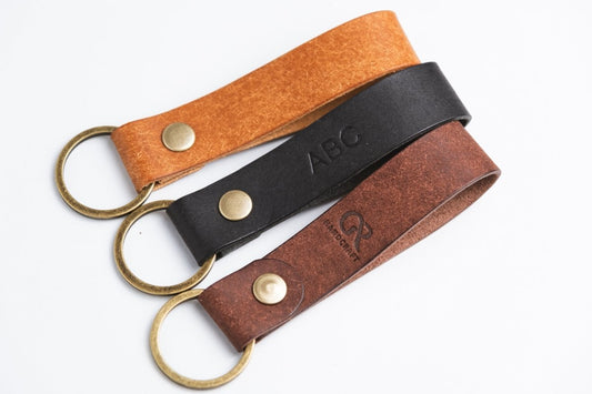 Leather Keychain, Keyring - GRHandcraft
