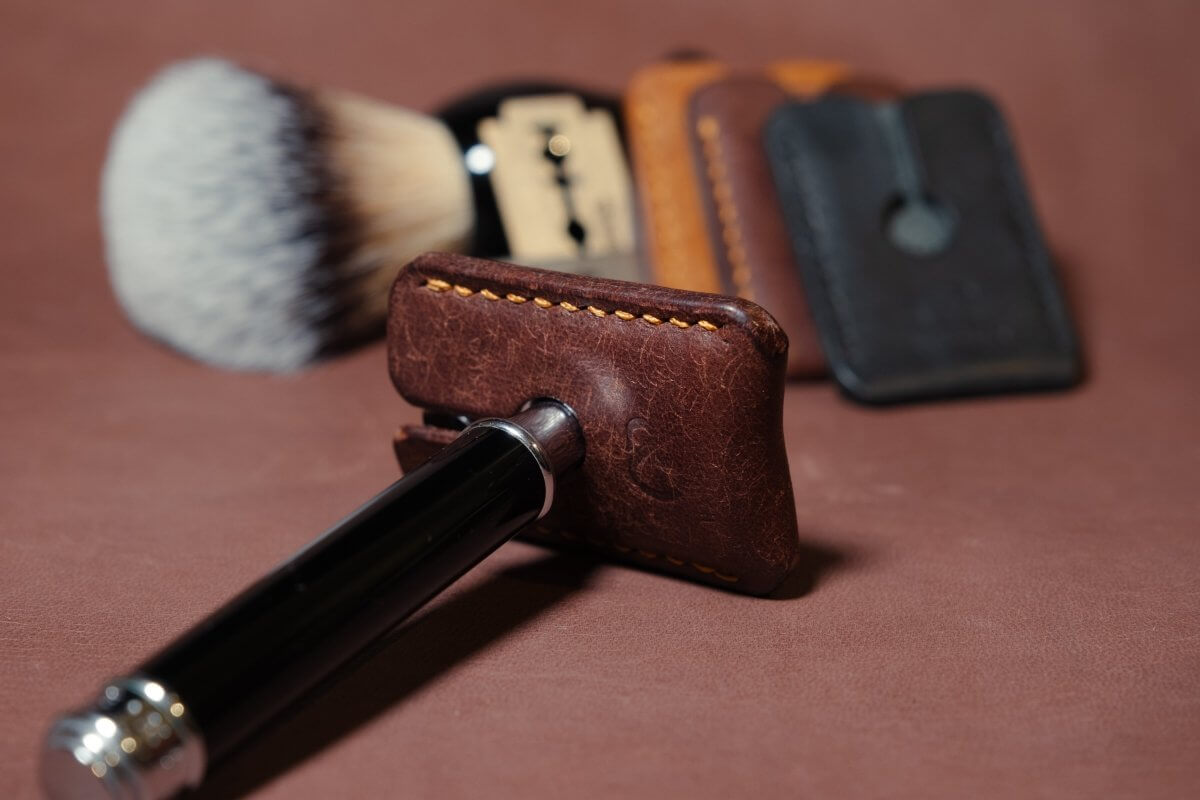 Leather Safety Razor Cover - GRHandcraft