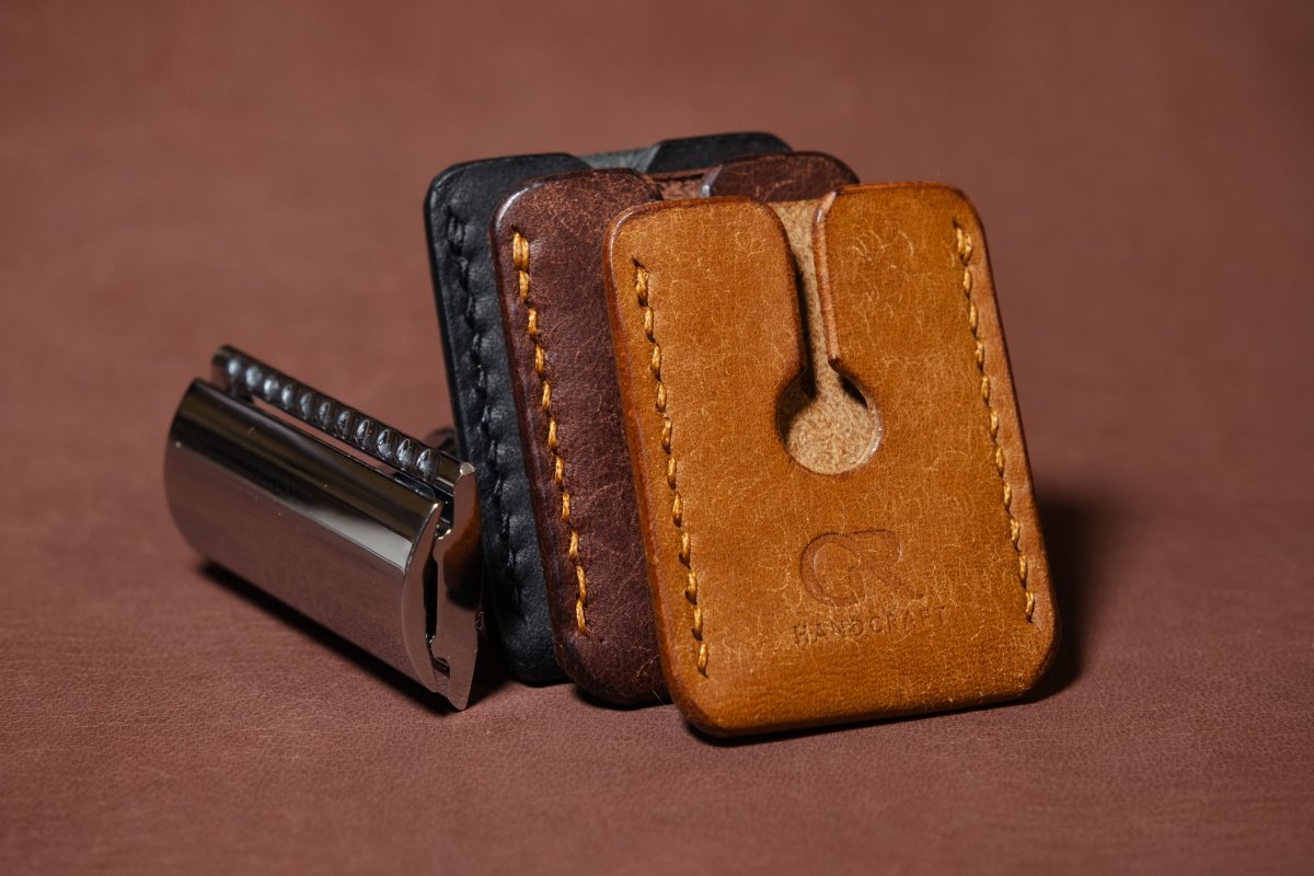 Leather Safety Razor Cover - GRHandcraft