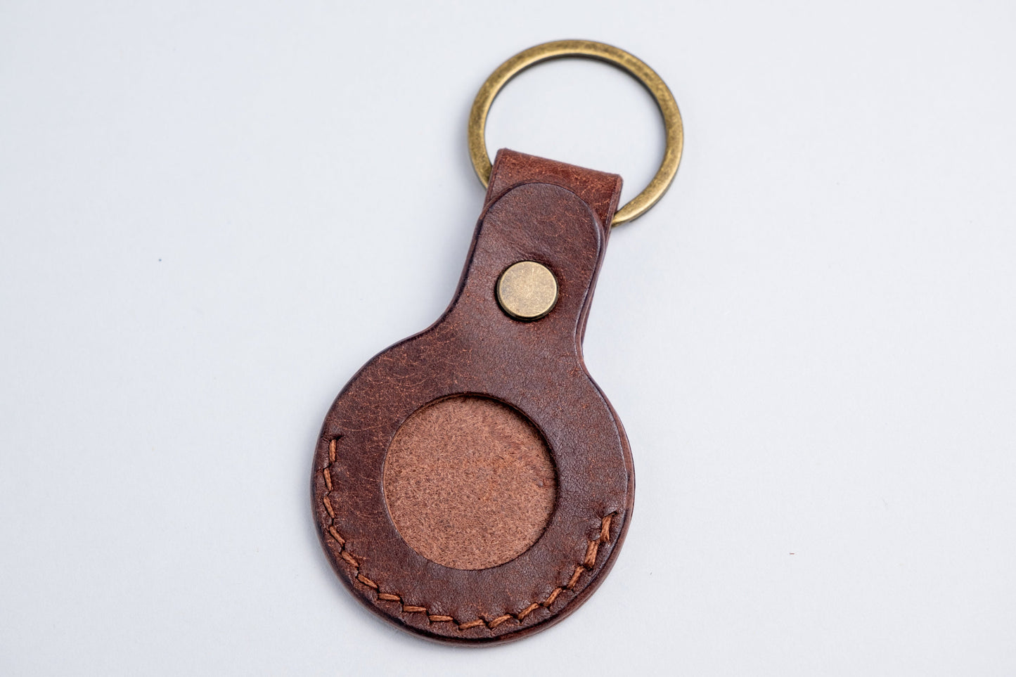 Leather AirTag Keychain Case