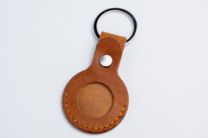 Leather AirTag Keychain Case