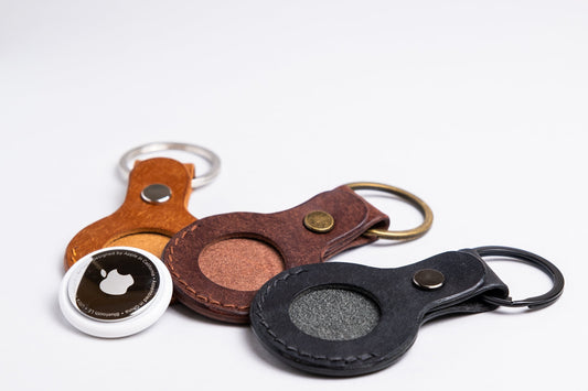 Leather AirTag Keychain Case