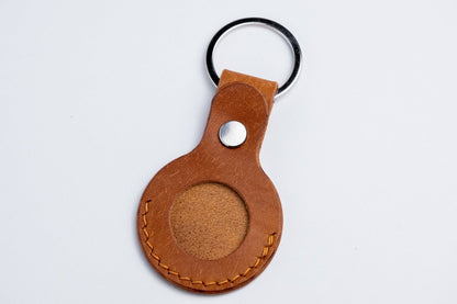 Leather AirTag Keychain Case - GRHandcraft