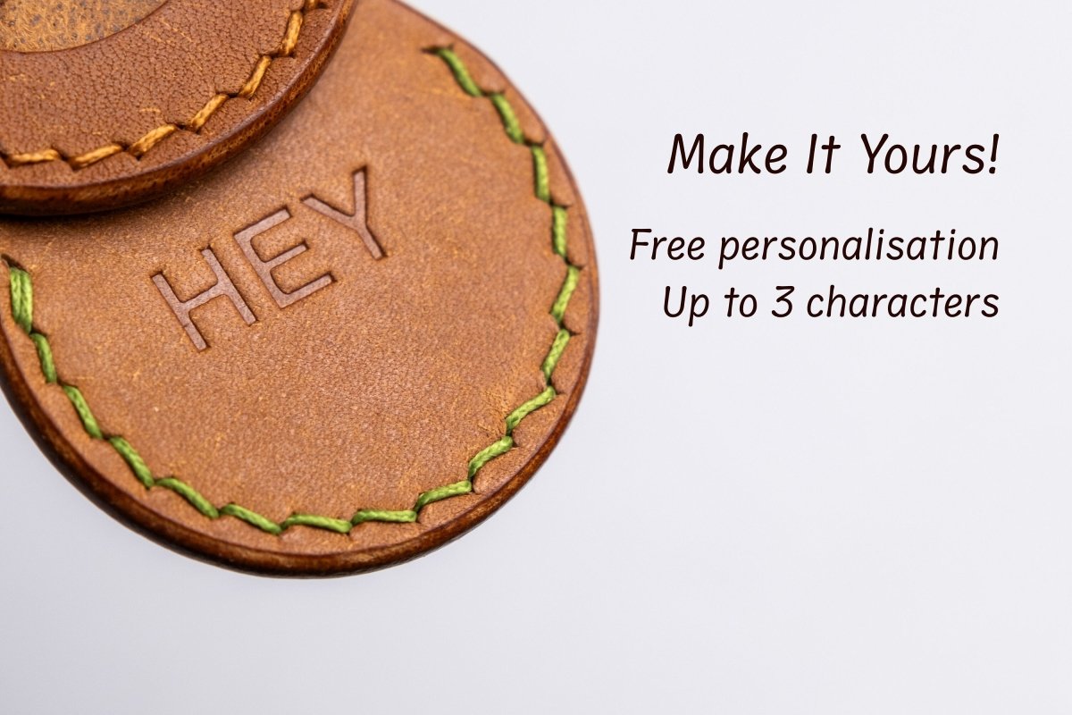 Leather AirTag Keychain Case - GRHandcraft