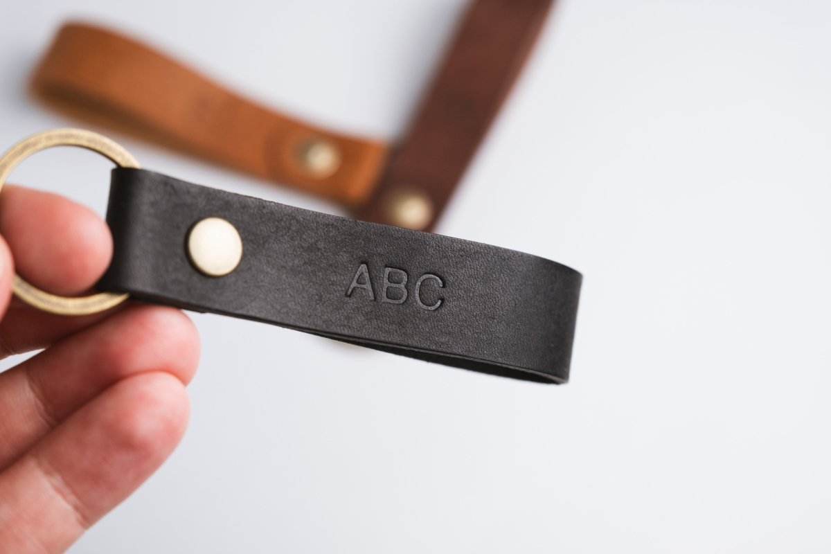 Leather Keychain, Keyring - GRHandcraft