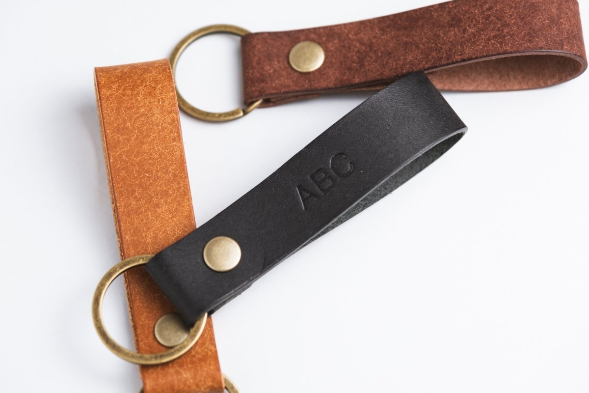 Leather Keychain, Keyring - GRHandcraft