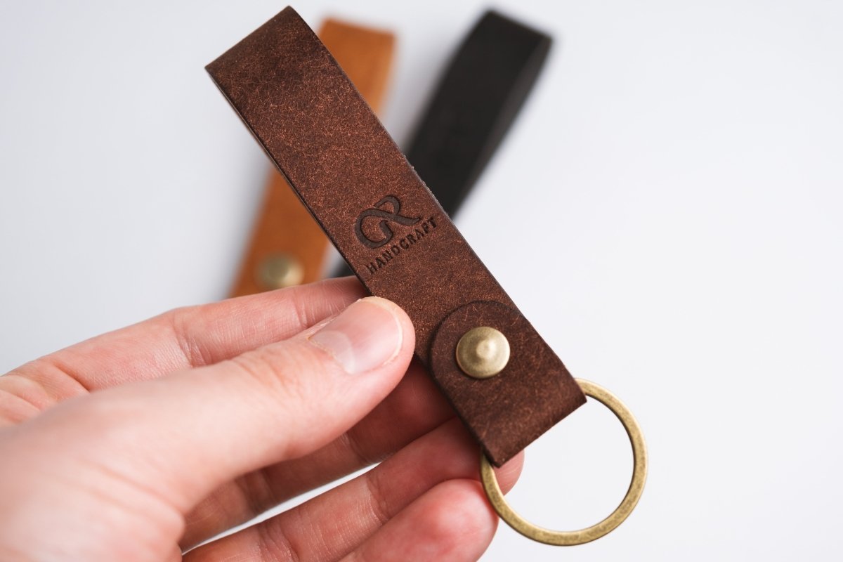 Leather Keychain, Keyring - GRHandcraft