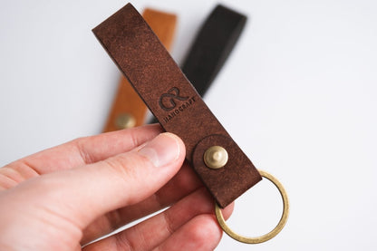 Leather Keychain, Keyring - GRHandcraft