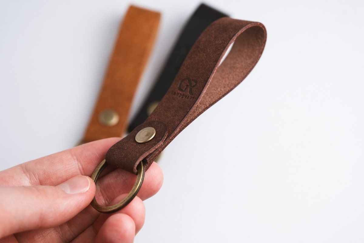 Leather Keychain, Keyring - GRHandcraft