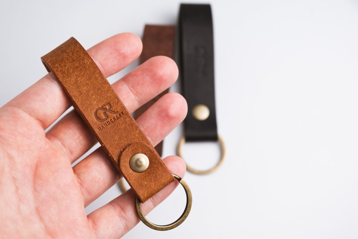 Leather Keychain, Keyring - GRHandcraft
