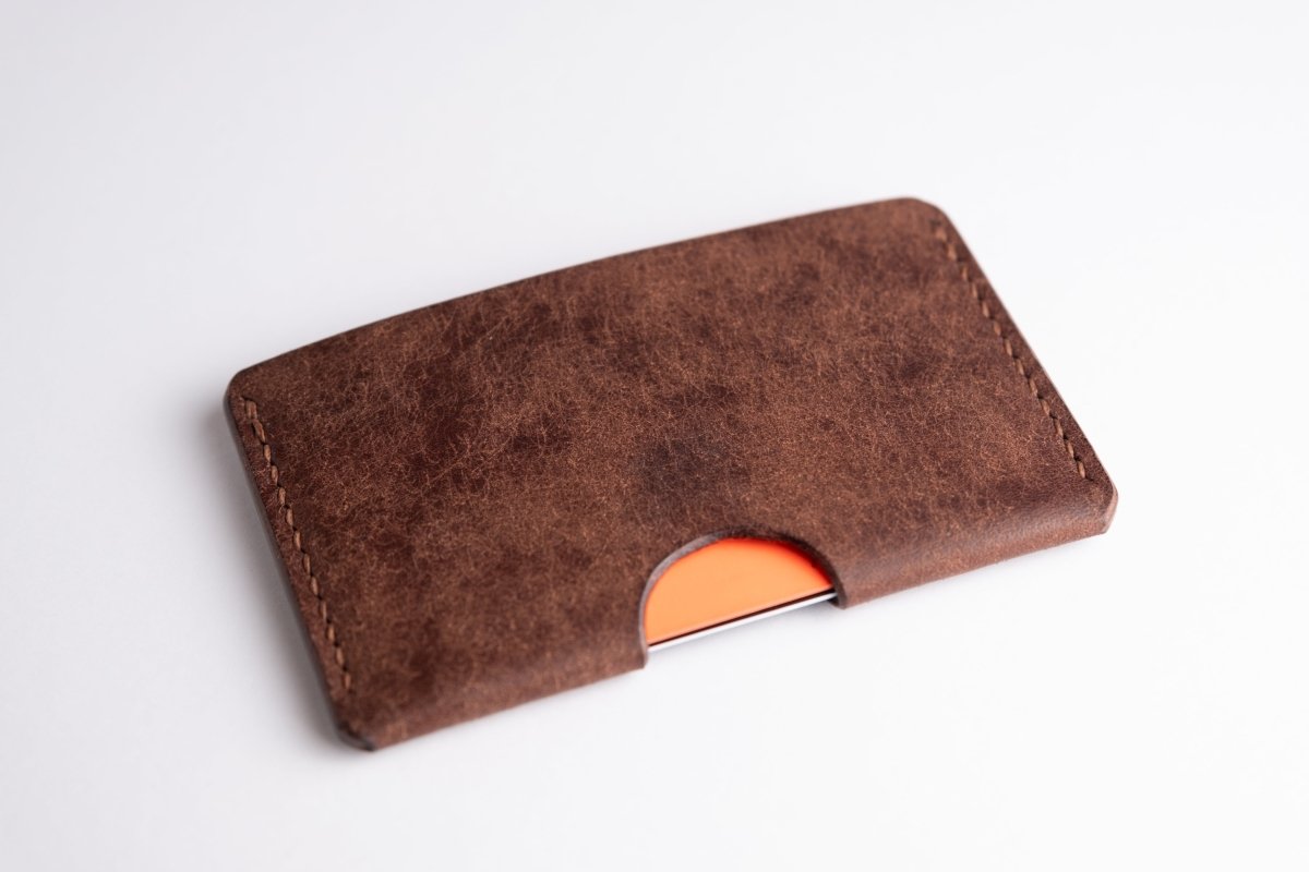 Single Pocket Leather Card Holder - GRHandcraft