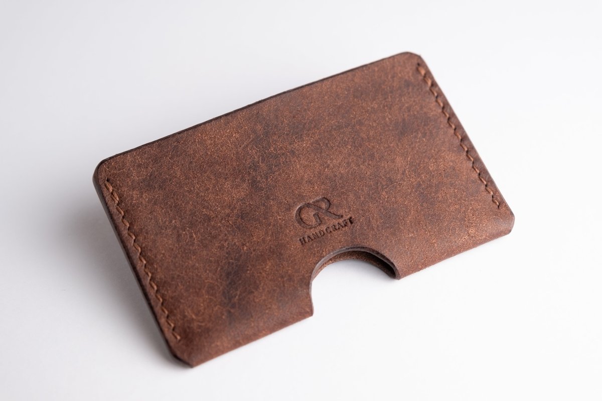 Single Pocket Leather Card Holder - GRHandcraft
