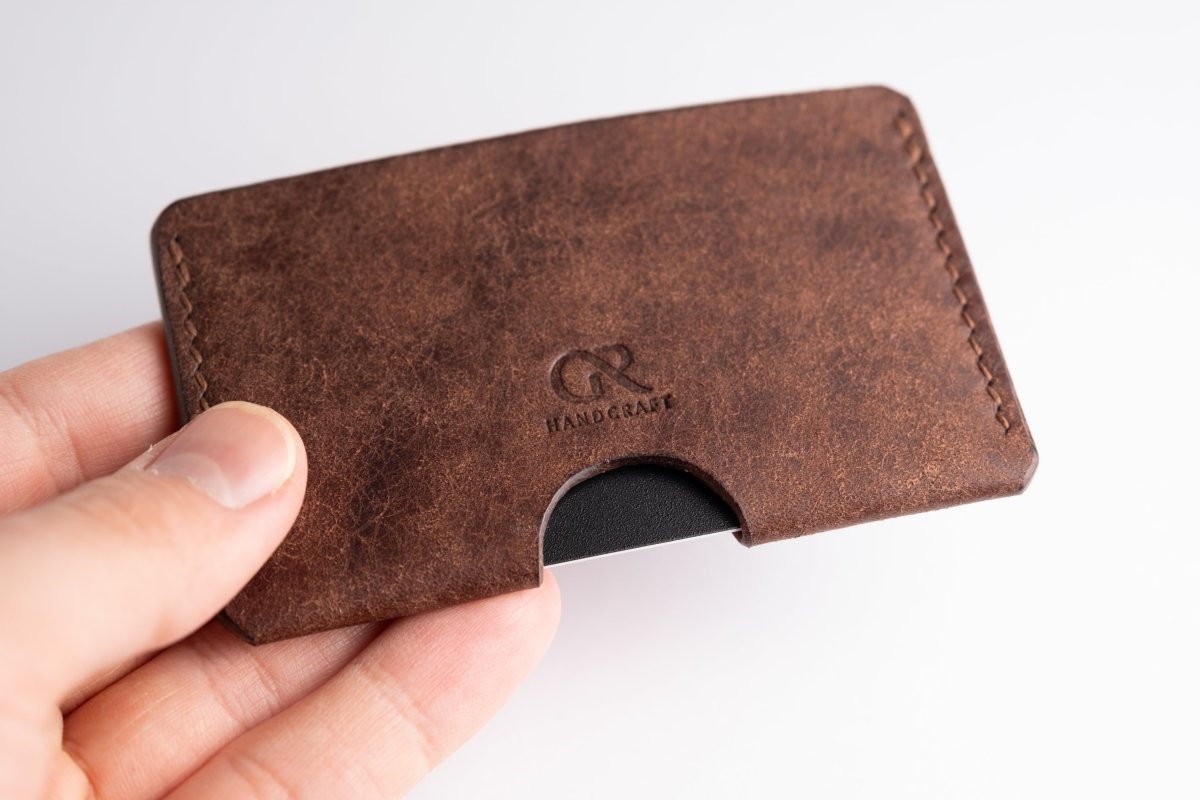 Single Pocket Leather Card Holder - GRHandcraft