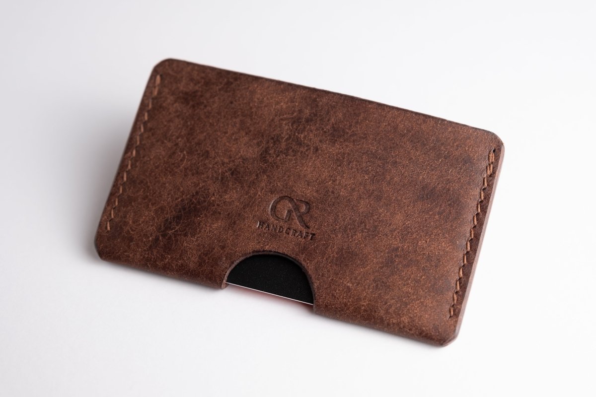 Single Pocket Leather Card Holder - GRHandcraft
